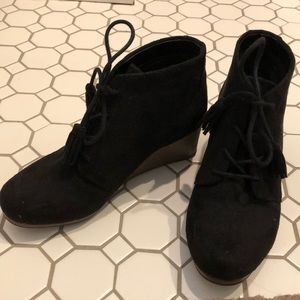 Black suede booties